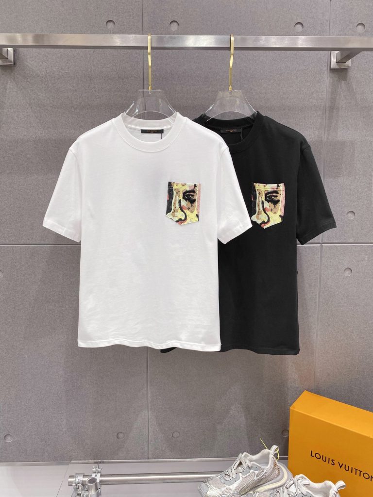  入手困難 超お得ルイヴィトン スーパーコピー 刺繍ポケットカジュアル半袖Tシャツ