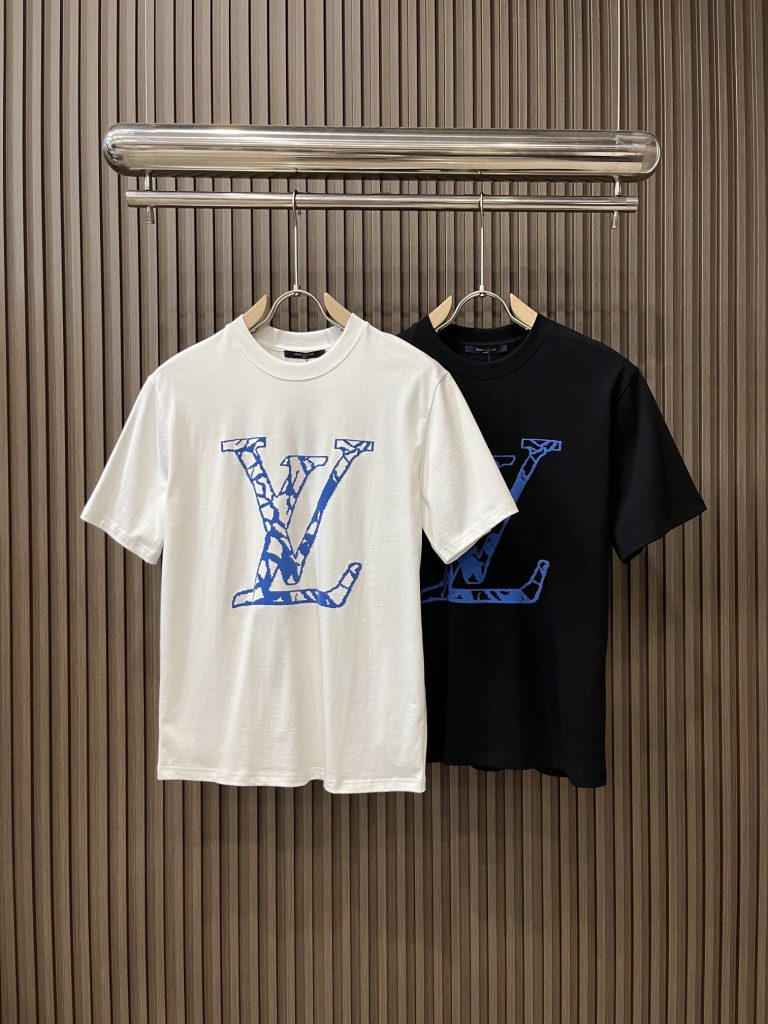 超お得 フロッキングルイヴィトン コピー LOGOプリントカジュアル半袖Tシャツ