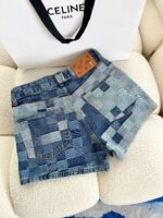 2024 ルイヴィトン スーパーコピー新作 ファッションカジュアル碁盤デニムショートパンツ