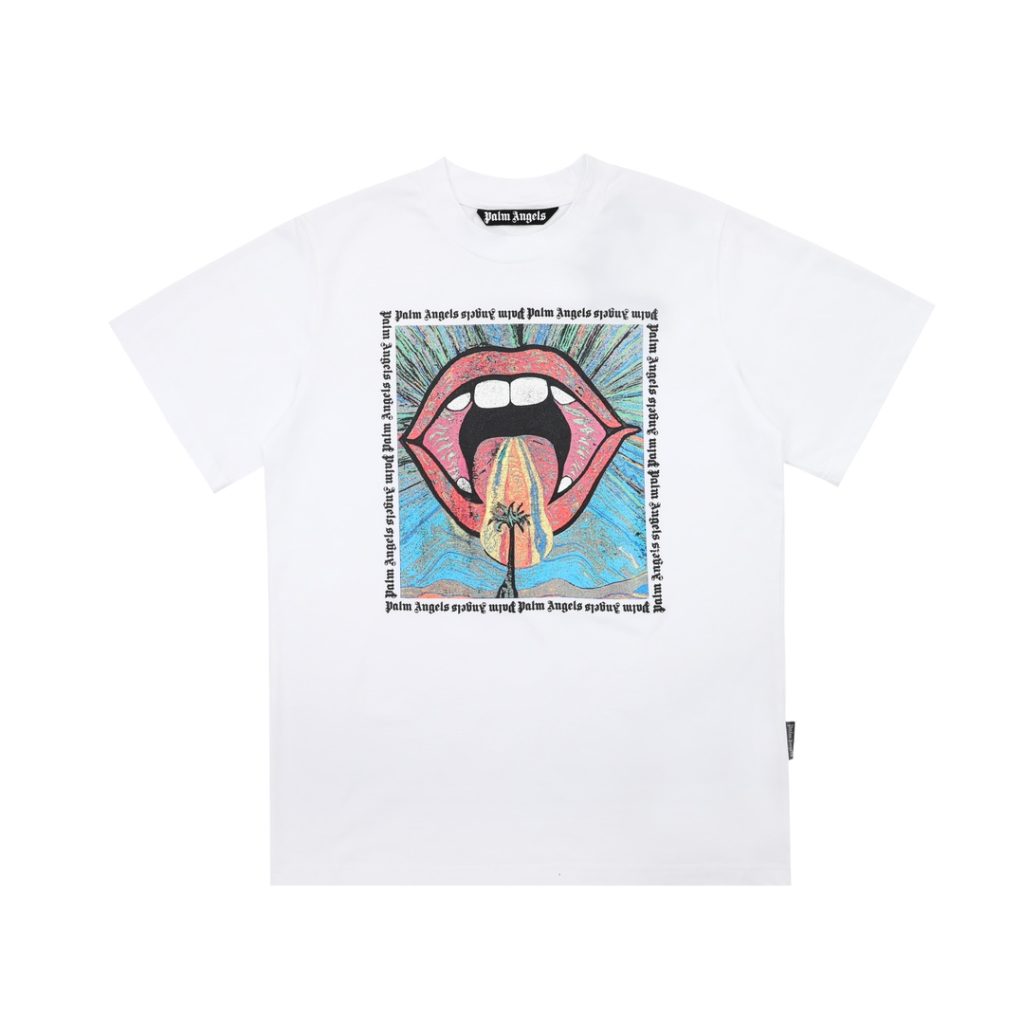 PalmAngels （パームエンジェルス） 偽物 唇柄カジュアル半袖Tシャツ 激安通販