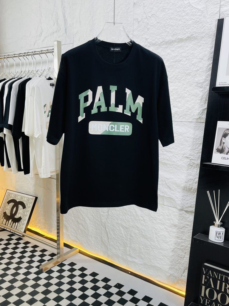 PalmAngels （パームエンジェルス）芸能人 スーパーコピー 超素晴らしい品質アルファベットプリントカジュアル半袖Tシャツ