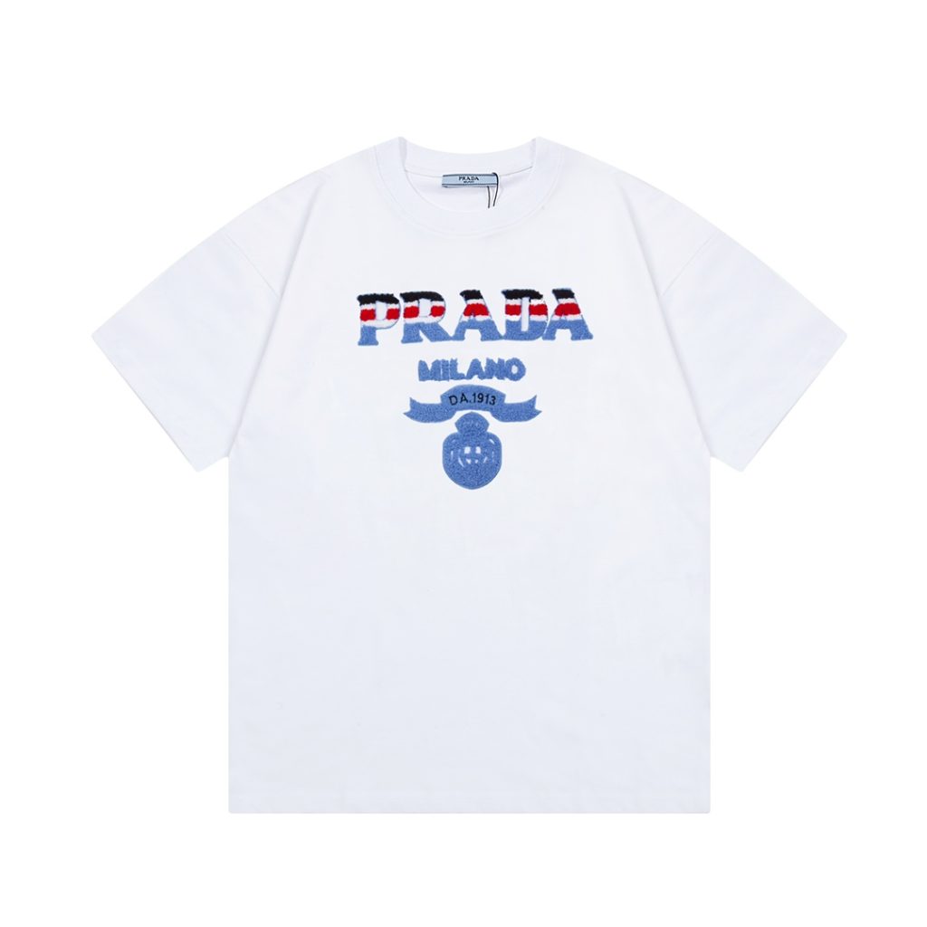 PRADA(プラダ ) コピーアルファベット刺繍おしゃれカジュアルTシャツ