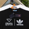 PRADA(プラダ) X アディダス コピー クローバーロゴアルファベットプリントカジュアルTシャツ