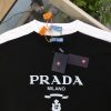 PRADA(プラダ) 入手困難 コピー 定番シンプルなアルファベット柄ロゴプリントカジュアルTシャツ