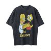 Saint Michael（セントマ イケル） コピー シンプソン製旧高街ゆったり半袖Tシャツ男女カップルタイプ