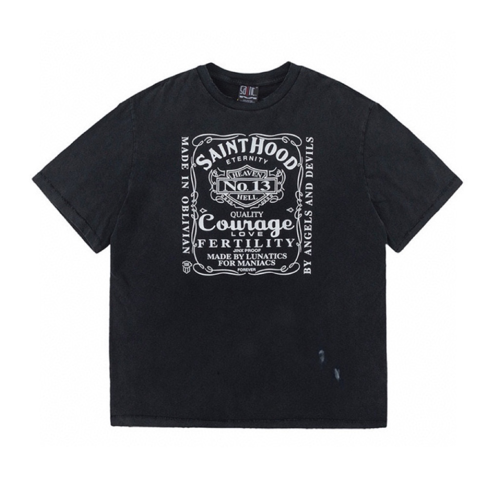 Saint Michael（セントマ イケル） コピー 業界最高い品質レトロ オシャレなプリントカジュアル半袖Tシャツ