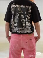 STUSSY(ステューシー) スーパーコピー ビンテージ落書き写真プリント半袖Tシャツ 激安通販