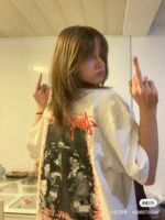 STUSSY(ステューシー) スーパーコピー ビンテージ落書き写真プリント半袖Tシャツ 激安通販