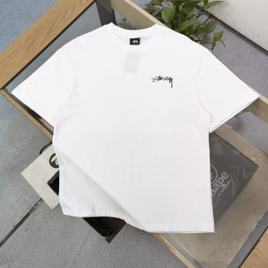 STUSSY(ステューシー) n級品 ステューシーピンクビーチ柄アルファベットロゴプリントカジュアルカップルゆったり半袖Tシャツ 通販