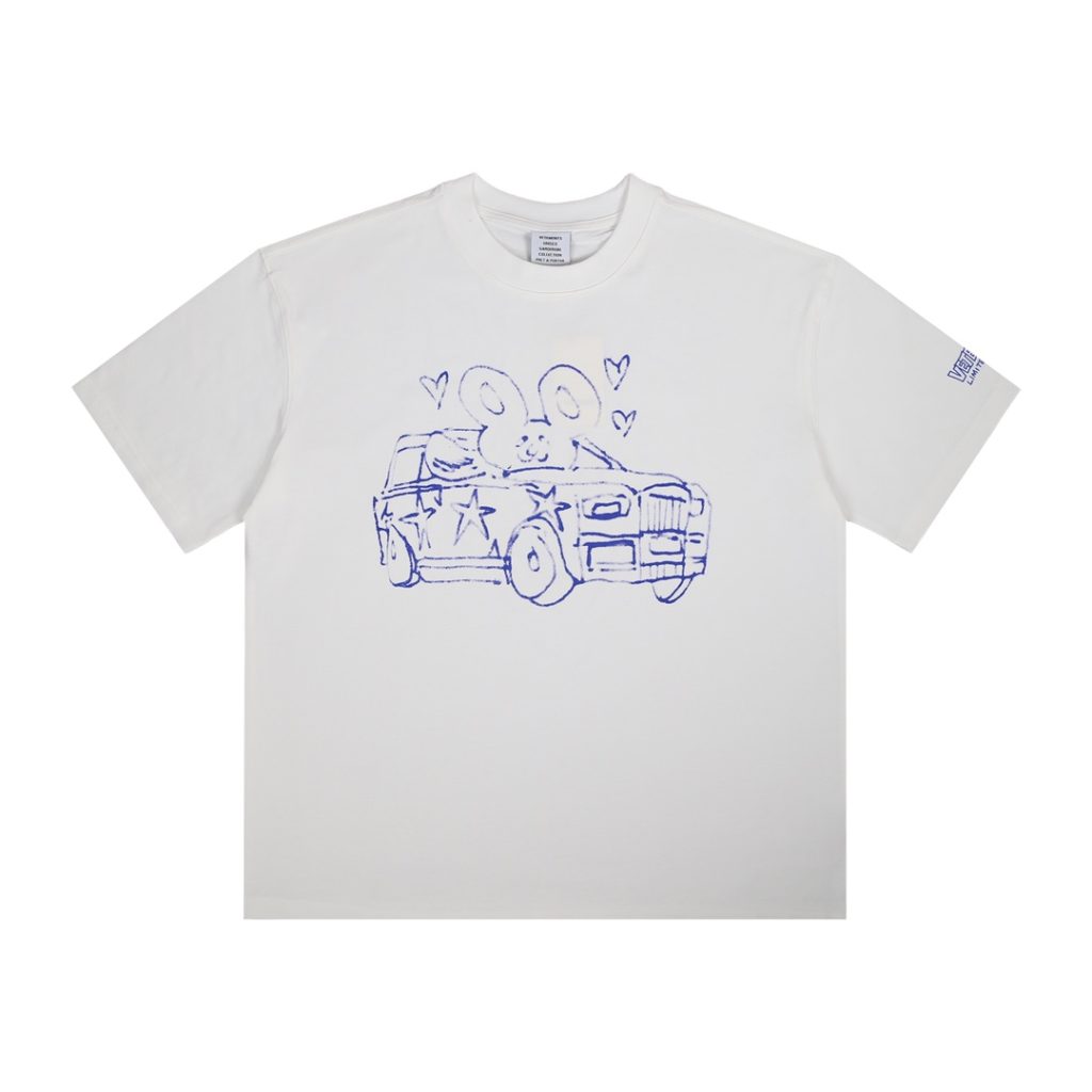 VETEMENTS(ヴェトモン） 芸能人 スーパーコピー ウサギ落書きカジュアル半袖 激安販売