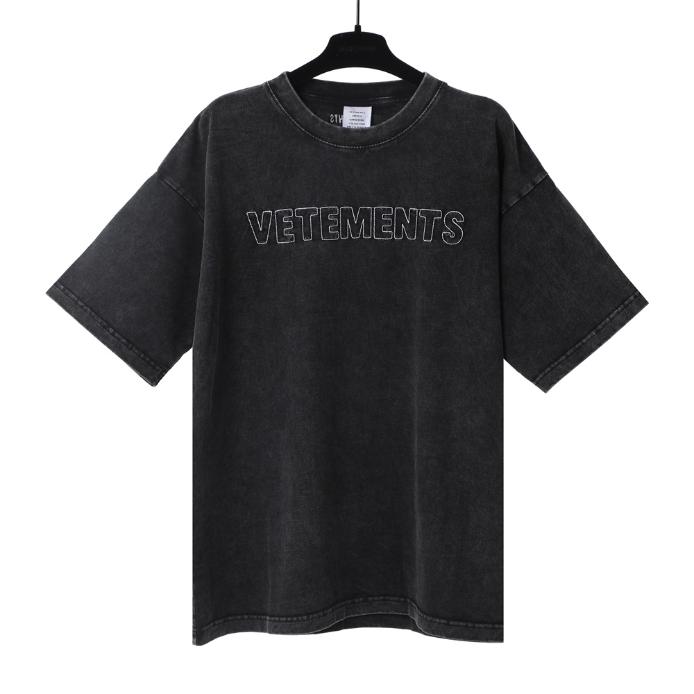 ヴェトモン コピー アルファベット刺しゅう レトロ カジュアルTシャツ