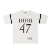 入手困難 ディオール スーパーコピー 1947ロゴプリントカジュアル半袖Tシャツ