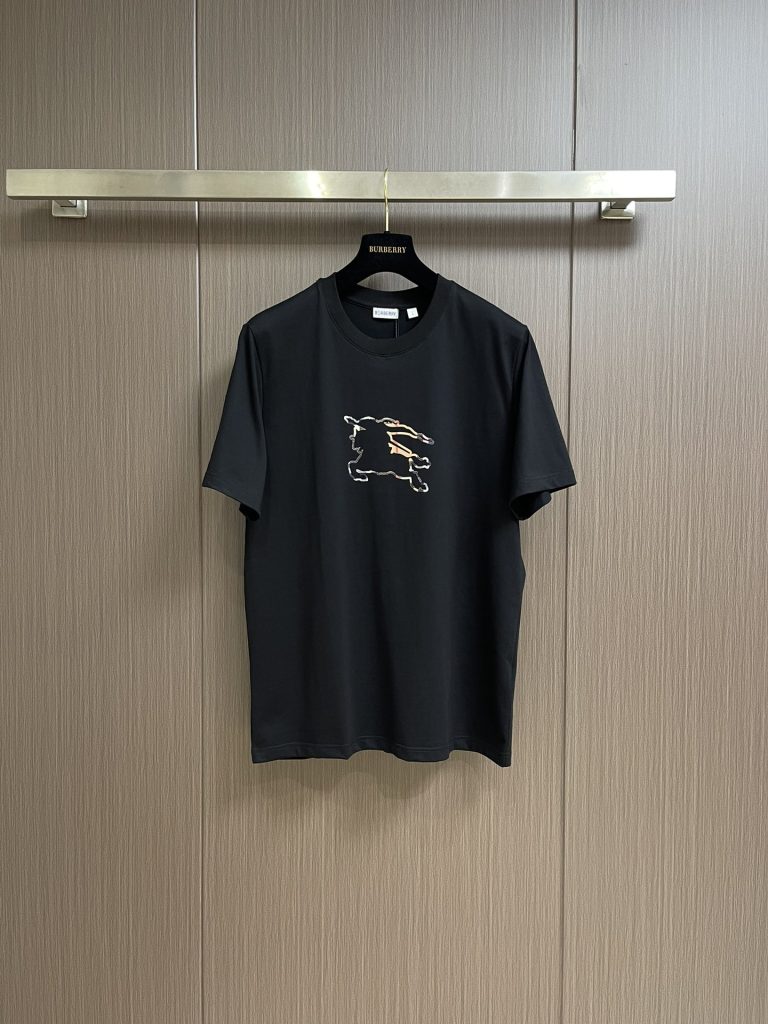 HOT100%新品 バーバリー コピー 軍馬プリントカジュアル半袖Tシャツ