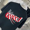 バレンシアガ コピー 柔らかくて快適純綿ロゴプリントカジュアル半袖Tシャツ