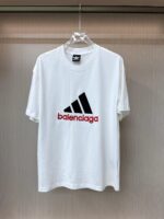 バレンシアガ X アディダス やわらか快適ロゴ刺しゅうカジュアル半袖Tシャツ