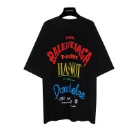 バレンシアガ コピーアイキャッチ プリントカジュアル半袖Tシャツ