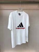 バレンシアガ X アディダス やわらか快適ロゴ刺しゅうカジュアル半袖Tシャツ