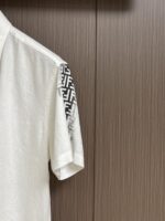 フェンディ コピー プリント麻綿素材半袖シャツ
