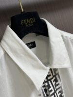 フェンディ コピー プリント麻綿素材半袖シャツ