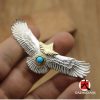 高橋吾郎 ゴローズ 偽物松石ゴールド中鷹ペンダント925純銀手作りシルバーアクセサリー