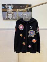 個性的 魅力的 心地よい コットン素材 ルイヴィトン アイキャッチ グラフィティ パーカー