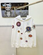 個性的 魅力的 心地よい コットン素材 ルイヴィトン アイキャッチ グラフィティ パーカー