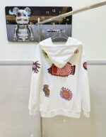 個性的 魅力的 心地よい コットン素材 ルイヴィトン アイキャッチ グラフィティ パーカー