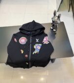 個性的 魅力的 心地よい コットン素材 ルイヴィトン アイキャッチ グラフィティ パーカー