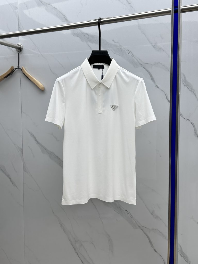 プラダ プラダ スーパーコピー 優良サイト 口コミ メンズ折り襟カジュアルTシャツ