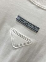 プラダ スーパーコピー 刺繍ロゴカジュアル半袖Tシャツ男女同タイプ