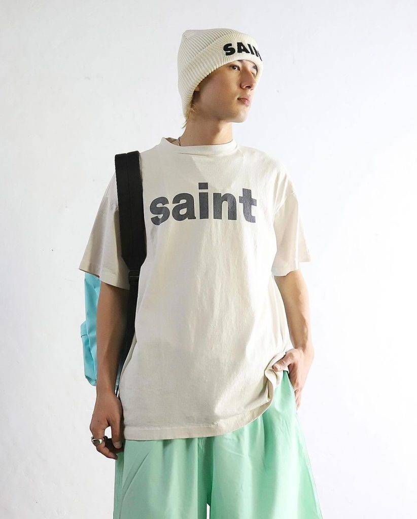 セントマ イケル コピー アイキャッチ レトロ地球プリントカジュアル半袖Tシャツ