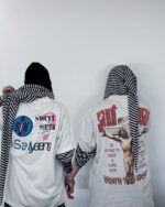 セントマ イケル コピー アイキャッチ レトロ地球プリントカジュアル半袖Tシャツ