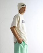 セントマ イケル コピー アイキャッチ レトロ地球プリントカジュアル半袖Tシャツ