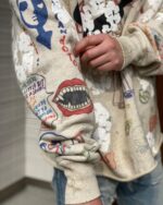 セントマ イケル コピーアメリカンスタイル純綿 グラフィティプリント半袖フード付きパーカー