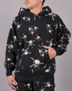 芸能人愛用 セントマイケル コピー ドクロプリント ファッション フード付きパーカー