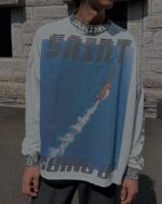 個性的 魅力的 心地よい コットン素材 セントマイケル コピー アメリカンスタイルフロッキープリント グラフィティパーカー