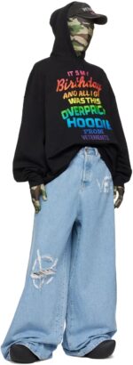 ヴェトモン 偽物 アメリカンスタイル カラーアルファベットプリントカジュアルフード付きスウェットパーカー