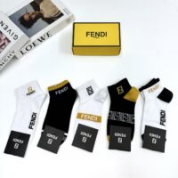 激安販売 フェンディ 偽物 アルファベットプリント通気性防臭吸汗速乾ソックスソックス