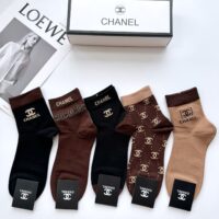 激安通販 シャネル偽物 やわらか快適綿100%吸汗通気靴下5足組