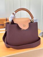 大活躍！存在感のある ルイヴィトン Capucines M81409 レッド ブラウンハンドバッグ