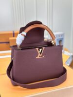 大活躍！存在感のある ルイヴィトン Capucines M81409 レッド ブラウンハンドバッグ