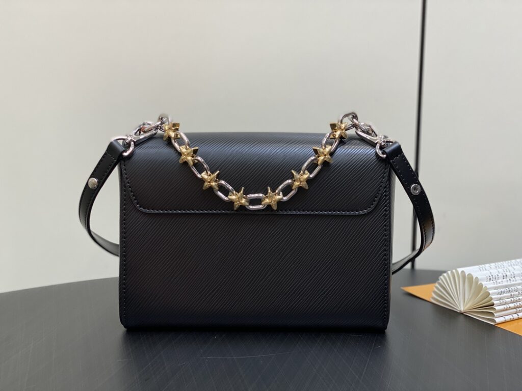 個性的 魅力的 心地よい コットン素材  ルイヴィトン  偽物 M24043   NEW Twist MM  ブラック ハンドバッグ