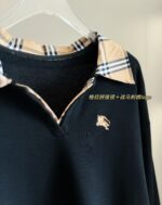 有名人の愛用品 バーバリー スーパーコピー チェック柄切り替えvネック長袖パーカー