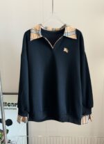 有名人の愛用品 バーバリー スーパーコピー チェック柄切り替えvネック長袖パーカー