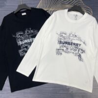 激安 上品 バーバリー スーパーコピー 秋冬新作ロゴラウンドネック長袖Tシャツ