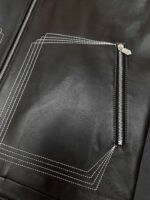 上質な素材採用 エルメス 偽物 フード付きレザージャケットコート