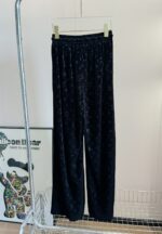 ファッション感 ルイヴィトン 偽物 カジュアル ドローストリング ベルベット ワイドレッグ パンツ