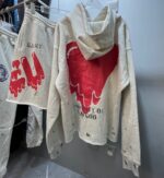 個性的 魅力的 心地よい コットン素材 セントマイケル 偽物 アイキャッチ ゆったりフード付きパーカー