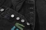 低価直輸入専門店 ヴェトモン コピー 冬新作フラワー刺繍ロゴゆったりストレートジーンズ