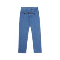 有名人の愛用品 ヴェトモン n級品 冬新作フラワー刺繍ロゴゆったりストレートジーンズ